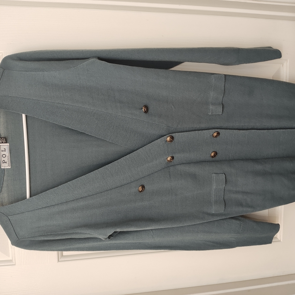 POI Double-Breasted Blazer in Blue